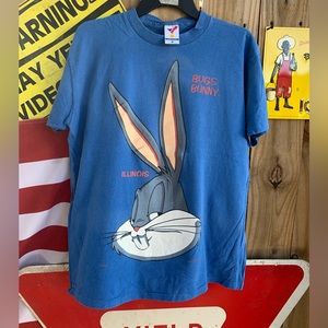 Vintage 1993 Bugs bunny  Illinois T-shirt Size L By Warner Bros Artex Tag